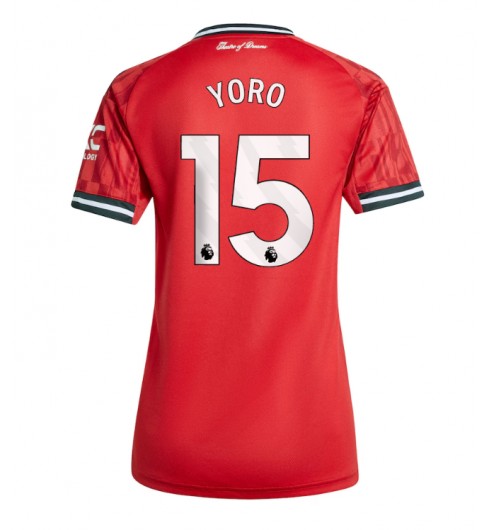 Ženske Nogometnih dresov Manchester United Leny Yoro #15 Domači 2025-26 Kratki rokavi Ženske Nogometnih dresov Manchester United Leny Yoro #15 Domači 2025-26 Kratki rokavi